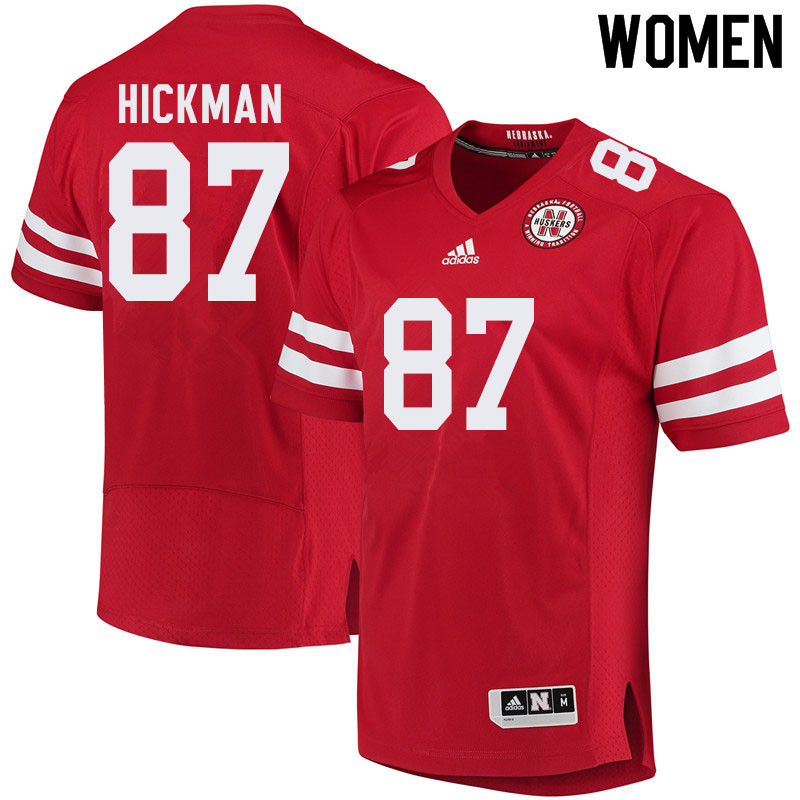 Women #87 Chris Hickman Nebraska Cornhuskers College Football Jerseys Sale-Red - Click Image to Close